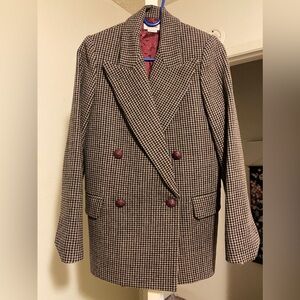 Zadig & Voltaire double-breasted plaid jacket blazer Sz 34